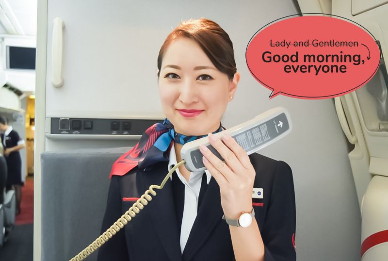 JAL thay đổi lời chào đón hành khách để tránh sự phân biệt giới tính