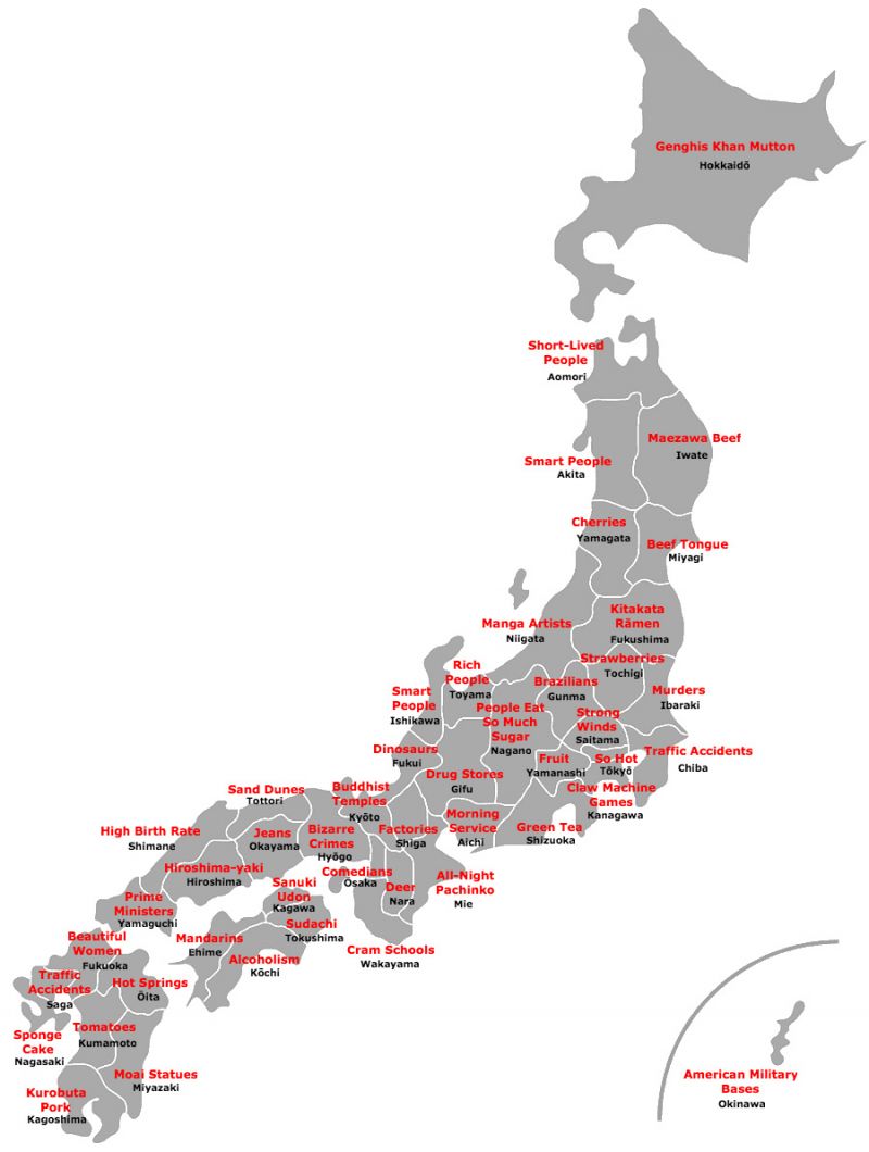 đặc trưng độc lạ của 47 tỉnh Nhật Bản