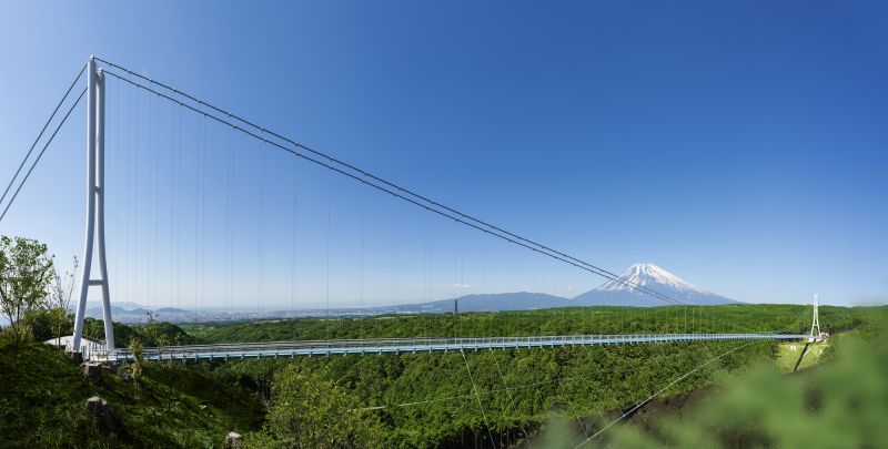 ngắm núi Phú Sĩ từ cầu treo dài nhất Nhật Bản