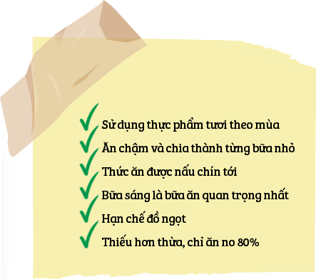 Những nguyên tắc vàng tiêu biểu trong bữa ăn